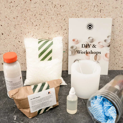 A1 DIY Terrazzo Geurkaars Kit Lavendel - Zelfmaak Geurkaarsen Set