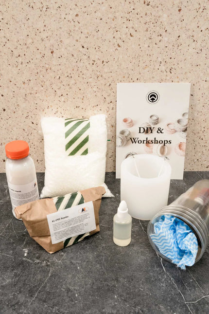 A1 DIY Terrazzo Geurkaars Kit Lavendel - Zelfmaak Geurkaarsen Set
