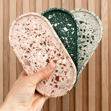 A1 DIY Terrazzo Ovale Schaal Kit XL - Maak Je Eigen Decoratieve Tray 12x25cm