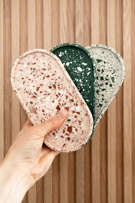 A1 DIY Terrazzo Ovale Schaal Kit XL - Maak Je Eigen Decoratieve Tray 12x25cm