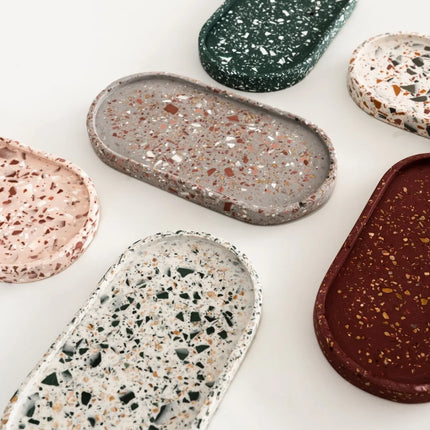 A1 DIY Terrazzo Ovale Schaal Kit XL - Maak Je Eigen Decoratieve Tray 12x25cm