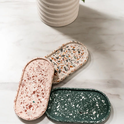 A1 DIY Terrazzo Ovale Schaal Kit XL - Maak Je Eigen Decoratieve Tray 12x25cm