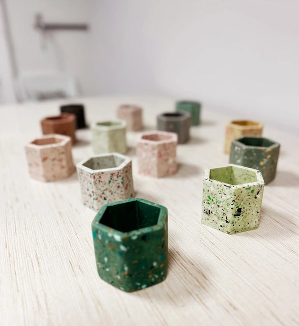 A1 DIY Terrazzo Plantenpot Kit FIORE Ø 5,5cm - Mini Bloempot Maken