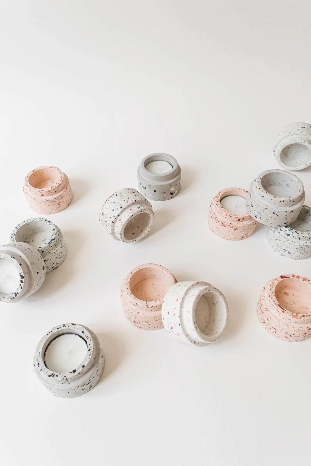 A1 DIY Terrazzo Theelichthouder Kit FIAM Ø 6,5cm - Kaarsenhouder Maken