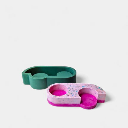 A1 DIY Terrazzo Theelichtjes Kit 2x LUME - Zelfmaak Kaarsenhouders Set