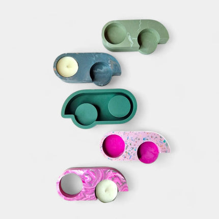 A1 DIY Terrazzo Theelichtjes Kit 2x LUME - Zelfmaak Kaarsenhouders Set
