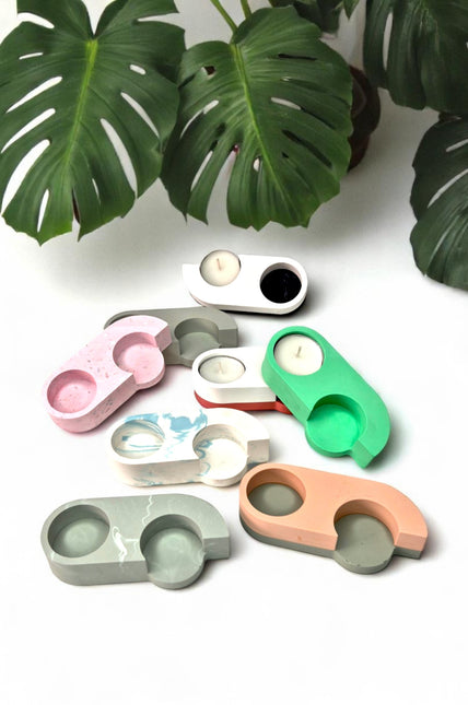 A1 DIY Terrazzo Theelichtjes Kit 2x LUME - Zelfmaak Kaarsenhouders Set