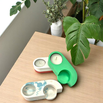 A1 DIY Terrazzo Theelichtjes Kit 2x LUME - Zelfmaak Kaarsenhouders Set