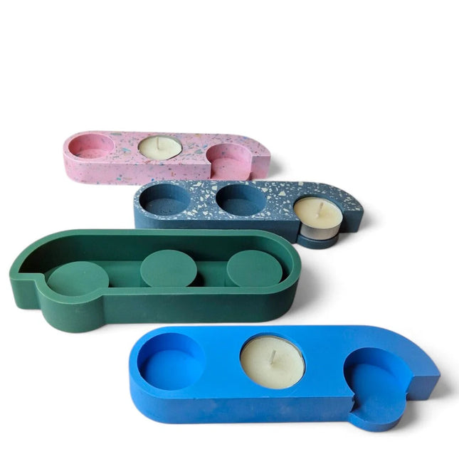 A1 DIY Terrazzo Theelichtjes Set - 3x ALEV Kaarsenhouders Maken