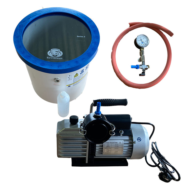 Eurovacuum Vacuümpomp  EVD-VE235, inclusief vacuümkamer 25 liter