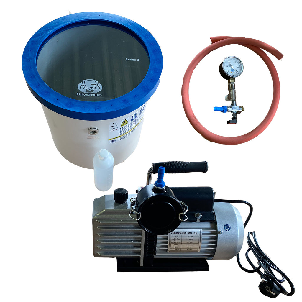 Eurovacuum Vacuümpomp  EVD-VE235, inclusief vacuümkamer 25 liter