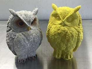 <h4>A two part casting mold of an owl</h4>