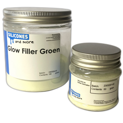 Huismerk - SAM Glow Filler Blauw of Groen – Glow-in-the-Dark Vulstof voor Siliconen, Epoxy & Polyurethaan
