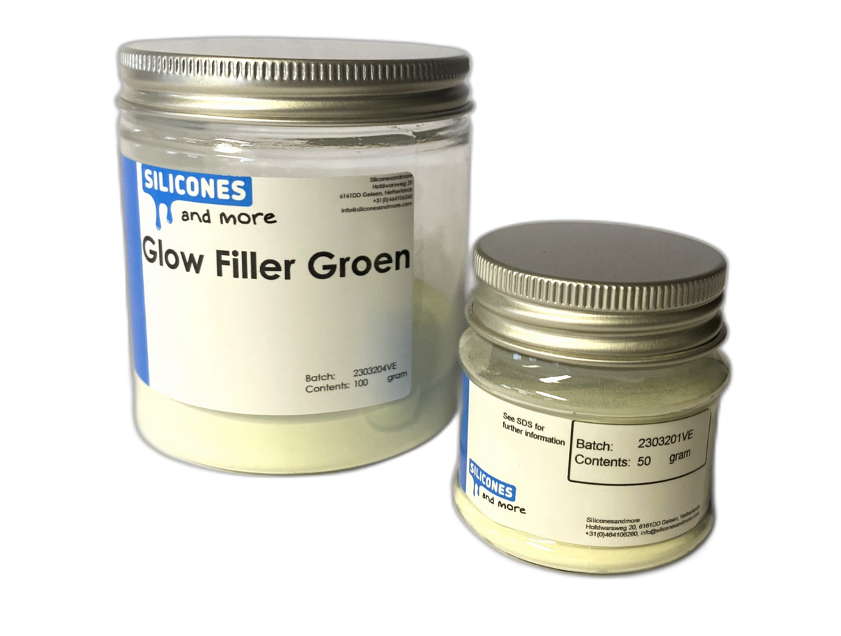 Huismerk - SAM Glow Filler Blauw of Groen – Glow-in-the-Dark Vulstof voor Siliconen, Epoxy & Polyurethaan
