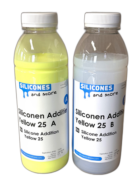 Huismerk - SAM Siliconen Additie Yellow 25 Set – Middelharde Additie Vormrubber voor Mallen & Prototypes