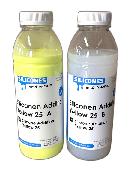 Huismerk - SAM Siliconen Additie Yellow 25 Set – Middelharde Additie Vormrubber voor Mallen & Prototypes