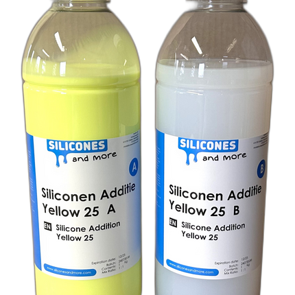 Huismerk - SAM Siliconen Additie Yellow 25 Set – Middelharde Additie Vormrubber voor Mallen & Prototypes