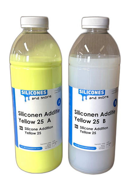 Huismerk - SAM Siliconen Additie Yellow 25 Set – Middelharde Additie Vormrubber voor Mallen & Prototypes