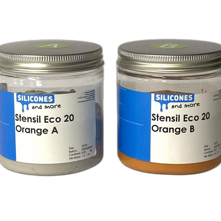 Silconic Silconic Stensil ECO 20 Oranje – Zachte Kneedbare Silicone voor Huidafdrukken & SFX Mallen