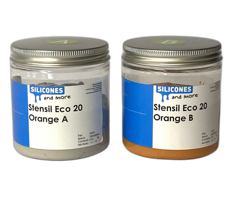 Silconic Silconic Stensil ECO 20 Oranje – Zachte Kneedbare Silicone voor Huidafdrukken & SFX Mallen