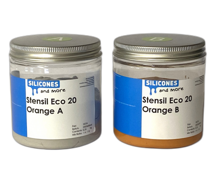 Silconic Silconic Stensil ECO 20 Oranje – Zachte Kneedbare Silicone voor Huidafdrukken & SFX Mallen