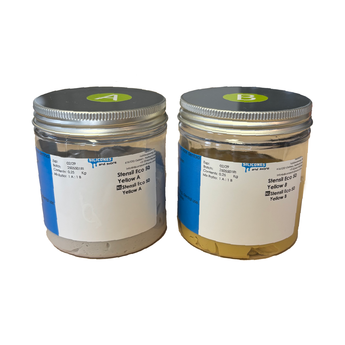 Silconic Silconic Stensil ECO 50 Geel – Kneedbare Platinum Silicone voor Mallen Maken & Dentaaltechniek