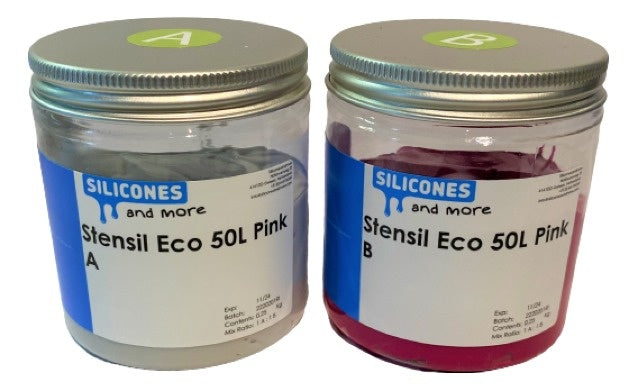 Silconic Silconic Stensil ECO 50 L Roze – Kneedbare Silicone met Lange Potlife voor Mallen Maken & Modelbouw
