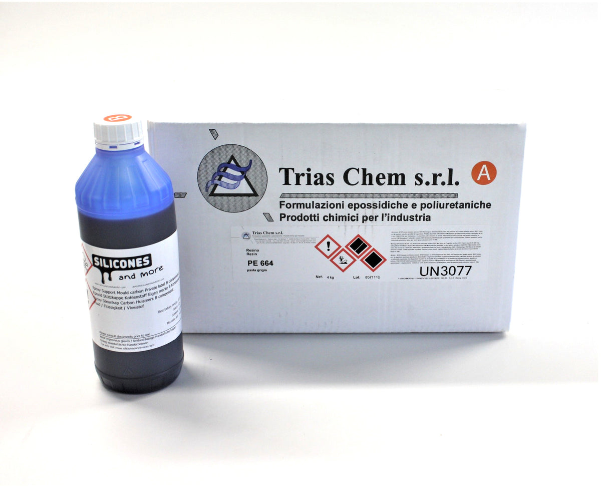 Trias Chem srl Epoxy Steunkap Carbon Set - 2-Componenten Koolstofvezel Reparatiesysteem